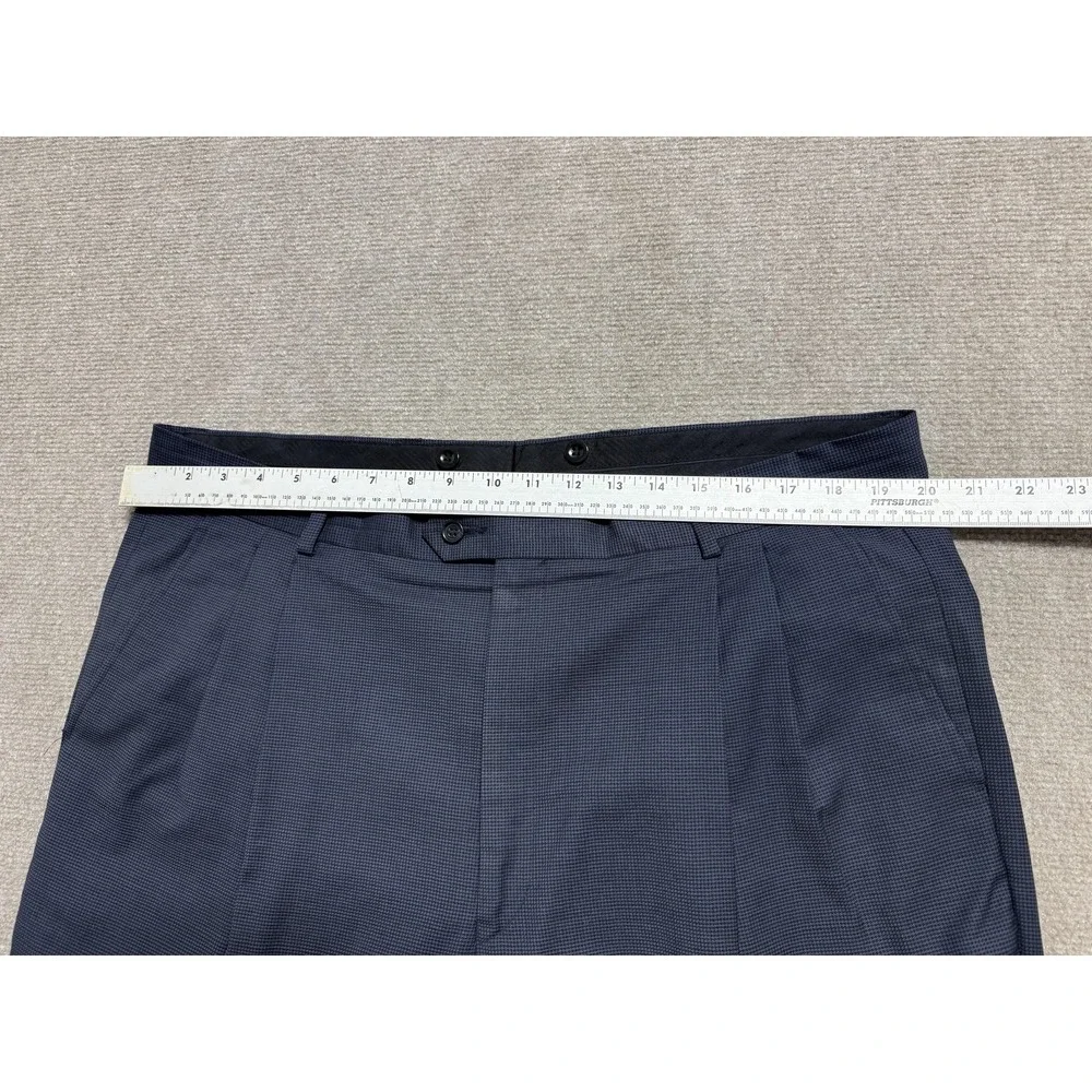 Daniel Gray Suit Mens 44R W39 Navy Wool 2 Button Pleated Cuffed‎ Travel Concepts